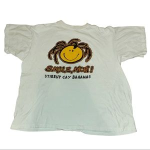 Vintage Bahamas “smile, mon” white graphic t shirt